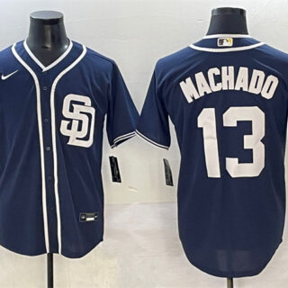 Men's San Diego Padres #13 Manny Machado Navy Cool Base Stitched Baseball Jersey