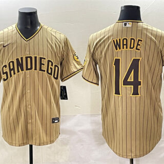 Men's San Diego Padres #14 Tyler Wade Tan Cool Base Stitched Baseball Jersey 001