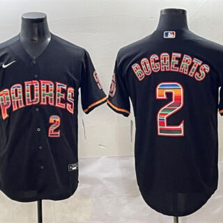 Men's San Diego Padres #2 Xander Bogaerts Black Mexico Cool Base Stitched Baseball Jersey