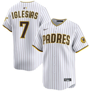 Men's San Diego Padres #7 Jose Iglesias White 2024 Home Limited Stitched Baseball Jersey