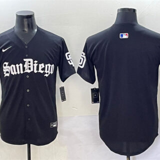 Men's San Diego Padres Blank Black Gothic Edition Vapor Limited Stitched Baseball Jersey