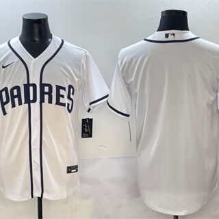 Men's San Diego Padres Blank White Cool Base Stitched Baseball Jersey