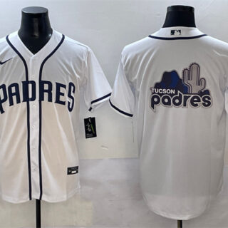 Men's San Diego Padres Team Big Logo White Cool Base Stitched Baseball Jersey 001