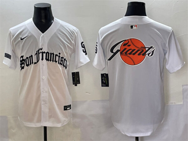 Men's San Francisco Team Big Logo White 'Gothic Fog Edition' Vapor Premier Limited Stitched Baseball Jerseys