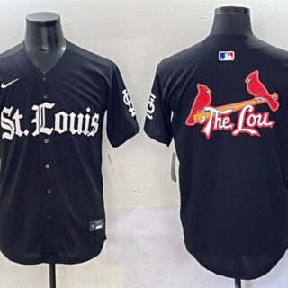 Men's St. Louis Cardinals Team Big Logo Black 'Gothic Legacy Edition' Vapor Premier Limited Stitched Baseball Jerseys