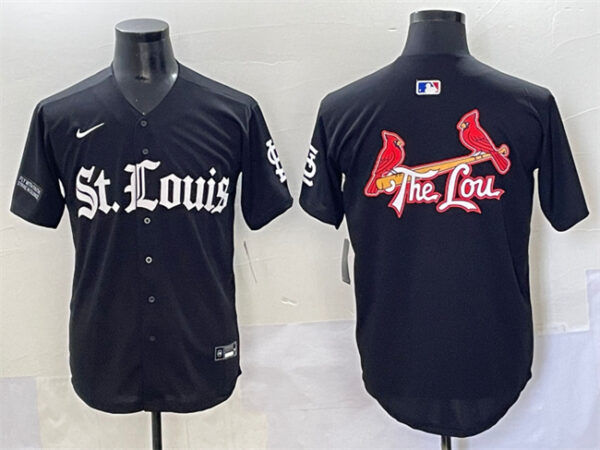 Men's St. Louis Cardinals Team Big Logo Black 'Gothic Legacy Edition' Vapor Premier Limited Stitched Baseball Jerseys
