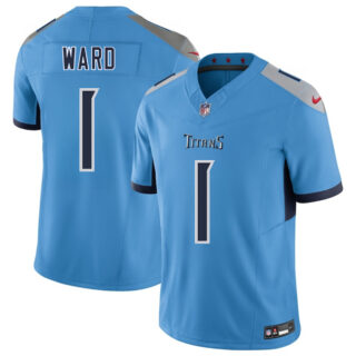 Men's Tennessee Titans #1 Cameron Ward Blue 2025 Draft F.U.S.E. Vapor Limited Stitched Football Jersey