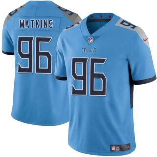 Men's Tennessee Titans #96 Carlos Watkins Blue 2025 Vapor Limited Stitched Football Jersey