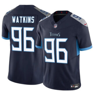 Men's Tennessee Titans #96 Carlos Watkins Navy 2025 F.U.S.E. Vapor Limited Stitched Football Jersey