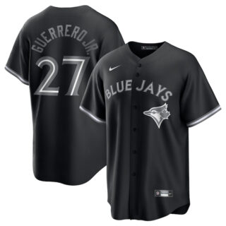 Men's Toronto Blue Jays #27 Vladimir Guerrero Jr. Black Lights Out Limited Stitched Baseball Jersey