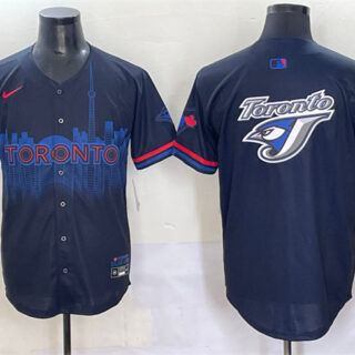 Men's Toronto Blue Jays Team Big Logo Navy 2024 City Connect Limited Stitched Baseball Jersey
