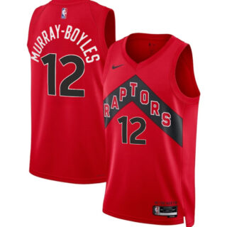 Men's Toronto Raptors #12 Collin Murray-Boyles Red 2025 Draft Icon Edition Stitched Basketball Jersey