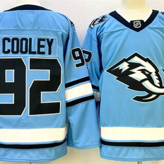 Men's Utah Mammoth #92 Logan Cooley Blue Stitched Jersey