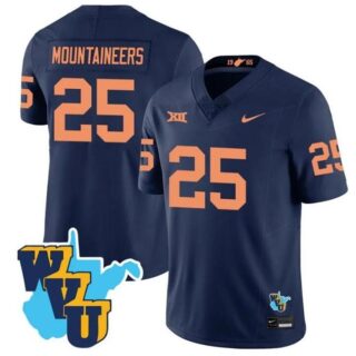 Men's West Virginia Mountaineers #25 Mountaineers Navy F.U.S.E. 1965-2025 Throwback Stitched Jersey