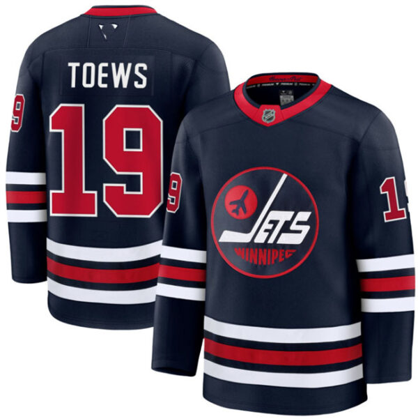 Men's Winnipeg Jets #19 Jonathan Toews Navy 2024-25 Alternate Stitched Hockey Jersey