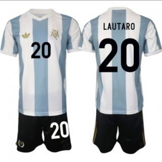 Men's Argentina #20 Lautaro White Blue 2024-25 50th Anniversary Home Soccer Jersey Suit