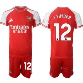 Men's Arsenal F.C #12 Jurrien Timber Red 2025 Home Soccer Jersey Suit