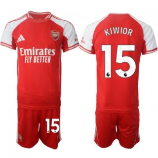 Men's Arsenal F.C #15 Jakub Kiwior Red 2025 Home Soccer Jersey Suit