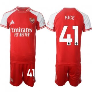 Men's Arsenal F.C #41 Declan Rice Red 2025 Home Soccer Jersey Suit