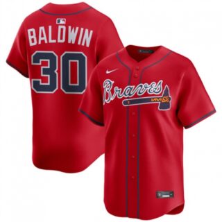 Men's Atlanta Braves #30 Drake Baldwin Red 2025 Alternate Limited Stitched Baseball Jersey