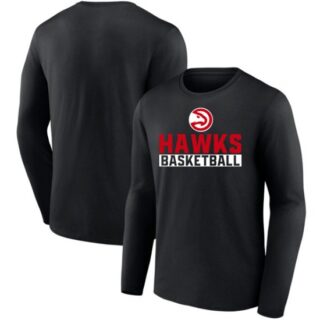 Men's Atlanta Hawks Black Let's Go Long Sleeve T-Shirt
