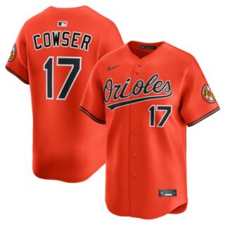 Men's Baltimore Orioles #17 Colton Cowser Orange 2025 2nd Alternate Limited Stitched Baseball Jersey