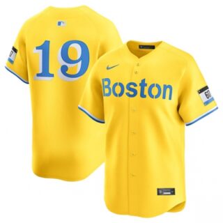 Men's Boston Red Sox #19 Roman Anthony Gold City Connect Stitched Baseball Jersey