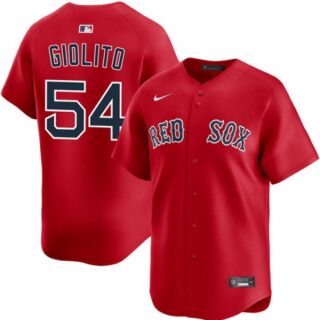 Men's Boston Red Sox #54 Lucas Giolito Red 2025 Alternate Limited Stitched Baseball Jersey