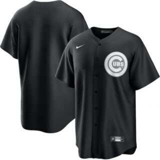 Men's Chicago Cubs Blank Black Lights Out Limited Stitched Baseball Jersey
