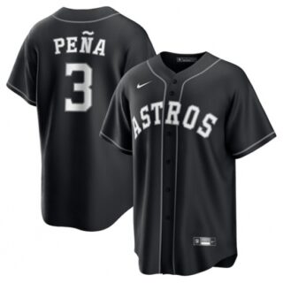 Men's Houston Astros #3 Jeremy Pena Black Lights Out Limited Stitched Baseball Jersey