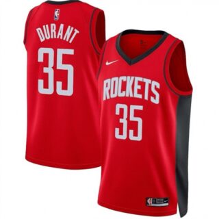 Men's Houston Rockets #35 Kevin Durant Red Icon Edition Stitched Jersey