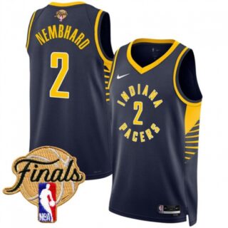 Men's Indiana Pacers #2 Andrew Nembhard Navy 2025 Finals Icon Edition Stitched Basketball Jersey