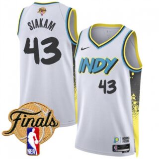 Men's Indiana Pacers #43 Pascal Siakam White 2024-25 City Edition Stitched Basketball Jersey