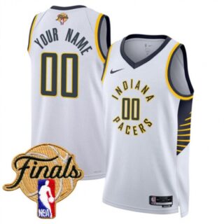 Men's Indiana Pacers Active Player Custom White 2025 Finals Association Edition Stitched Basketball Jersey