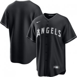 Men's Los Angeles Angels Blank Black Lights Out Limited Stitched Baseball Jersey