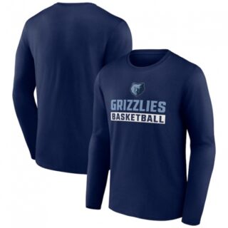 Men's Memphis Grizzlies Navy Let's Go Long Sleeve T-Shirt