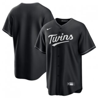 Men's Minnesota Twins Blank Black Lights Out Limited Stitched Baseball Jersey