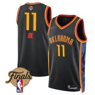 Men's Oklahoma City Thunder #11 Isaiah Joe Black 2024-25 City Edition Stitched Basketball Jersey