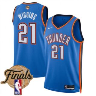 Men's Oklahoma City Thunder #21 Aaron Wiggins Blue 2025 Icon Edition Stitched Basketball Jersey
