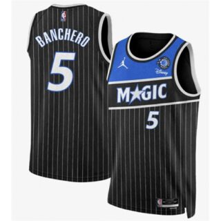 Men's Orlando Magic #5 Paolo Banchero Black 2025 New Generation of Magic Stitched Basketball Jersey