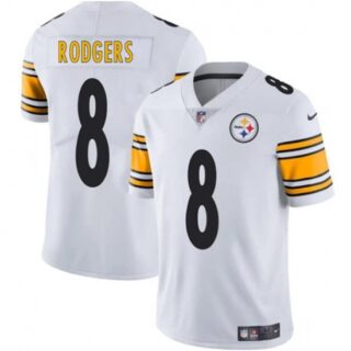 Men's Pittsburgh Steelers #8 Aaron Rodgers White 2025 Vapor Limited Football Stitched Jersey