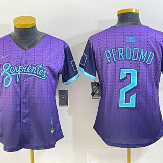 Women's Arizona Diamondbacks #2 Geraldo Perdomo Purple 2025 City Connect Limited Stitched
