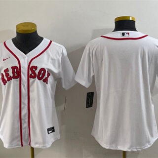 Women's Boston Red Sox Blank White Cool Base Stitched Jersey(Run Small)