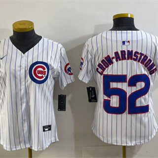 Women's Chicago Cubs #52 Pete Crow-Armstrong White Home Limited Stitched Baseball Jersey(Run Small)