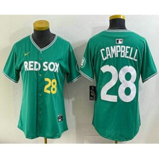 Women's Boston Red Sox #28 Kristian Campbell Green 2025 City Connect Player Name Limited Jersey