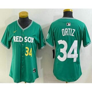 Women's Boston Red Sox #34 David Ortiz Green 2025 City Connect Player Name Limited Jersey