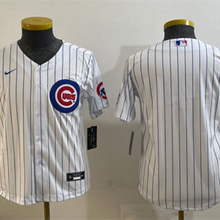 Youth Chicago Cubs Blank White Cool Base Stitched Baseball Jersey