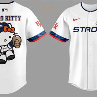 Youth Houston Astros White 2025 Hello Kitty Limited Baseball Jersey