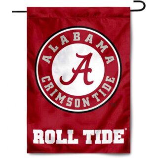 2Pcs Alabama Crimson Tide Circle Logo Garden Flag