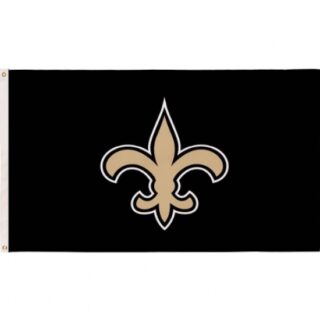 2Pcs NFL New Orleans Saints 3 x 5 Outdoor Durable House Flag with Grommets Sport Team Flag Banner Works with Flag Poles for Outside House